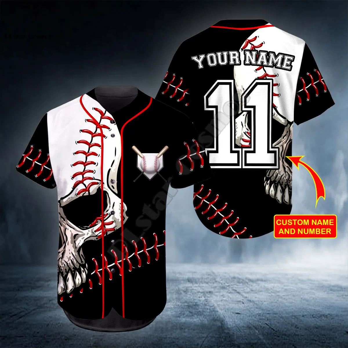 Fashion baseball shirt 3d full body print skull custom name baseball shirt hip-hop top love skull gift baseball shirt
Fashion baseball shirt 3d full body print skull custom name baseball shirt hip-hop top love skull gift baseball shirt