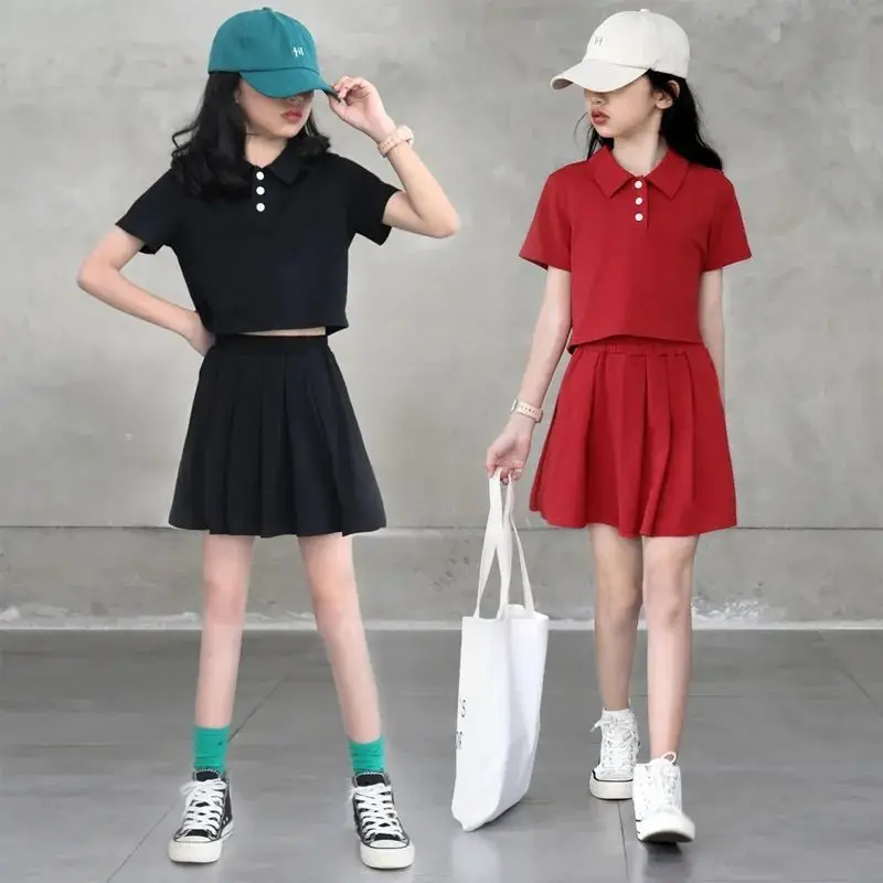 2pcs Summer Baby Girl Clothing Set Short Sleeve Polo Shirts+JK Skirts Suits Sports School Girl Outfits Casual Kids Clothes 2022
2pcs Summer Baby Girl Clothing Set Short Sleeve Polo Shirts+JK Skirts Suits Sports School Girl Outfits Casual Kids Clothes 2022