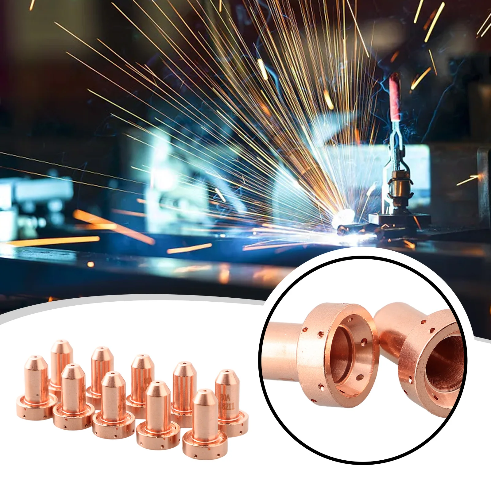 10PCS SL60~100 Plasma Cutting Nozzle Tips 9-8211 For Thermal Dynamics Torch Copper Plasma Cutting Tips Welding Tool Parts
10PCS SL60~100 Plasma Cutting Nozzle Tips 9-8211 For Thermal Dynamics Torch Copper Plasma Cutting Tips Welding Tool Parts