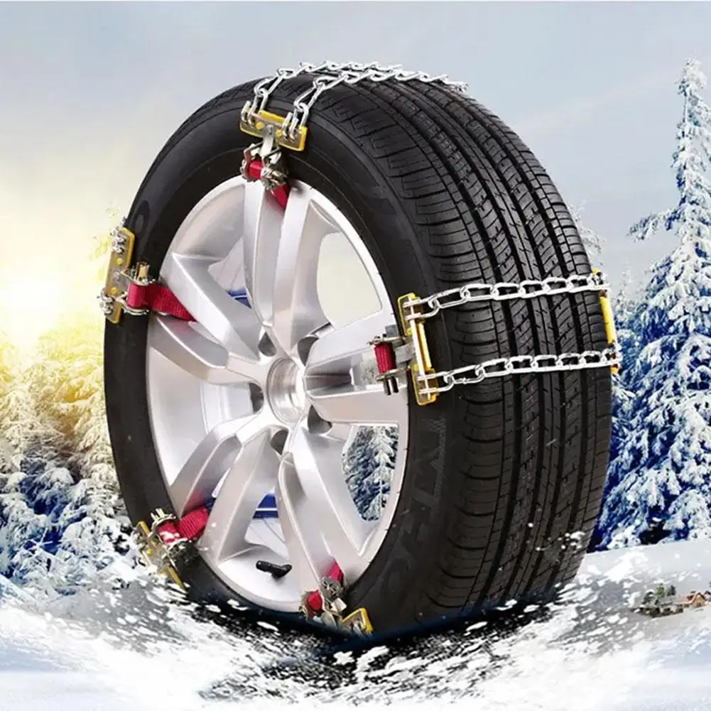 

2pcs Snow Chains Anti Slip Tire Chains Car Anti-Skid Tire Snow Chains for Car SUV Trucks Tire Width 165-275mm 205-225mm A2S8