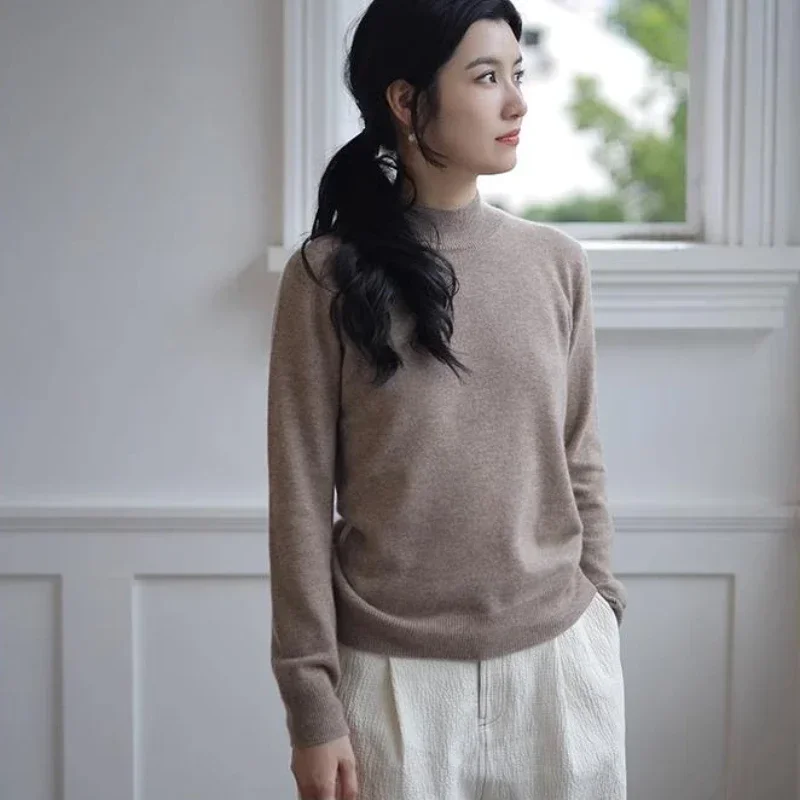 Women Sweater Autumn Winter Half High Collar Warm Knitwear Korean Casual Bottoming Shirt Fashion Knit Pullovers Long Sleeve Tops
Women Sweater Autumn Winter Half High Collar Warm Knitwear Korean Casual Bottoming Shirt Fashion Knit Pullovers Long Sleeve Tops