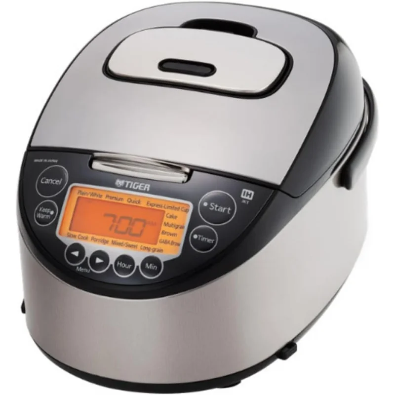 

Tiger JKT-D Multi-Functional Induction Heating (IH) Electric Rice Cooker with 12 Cooking Settings (Silver Black)