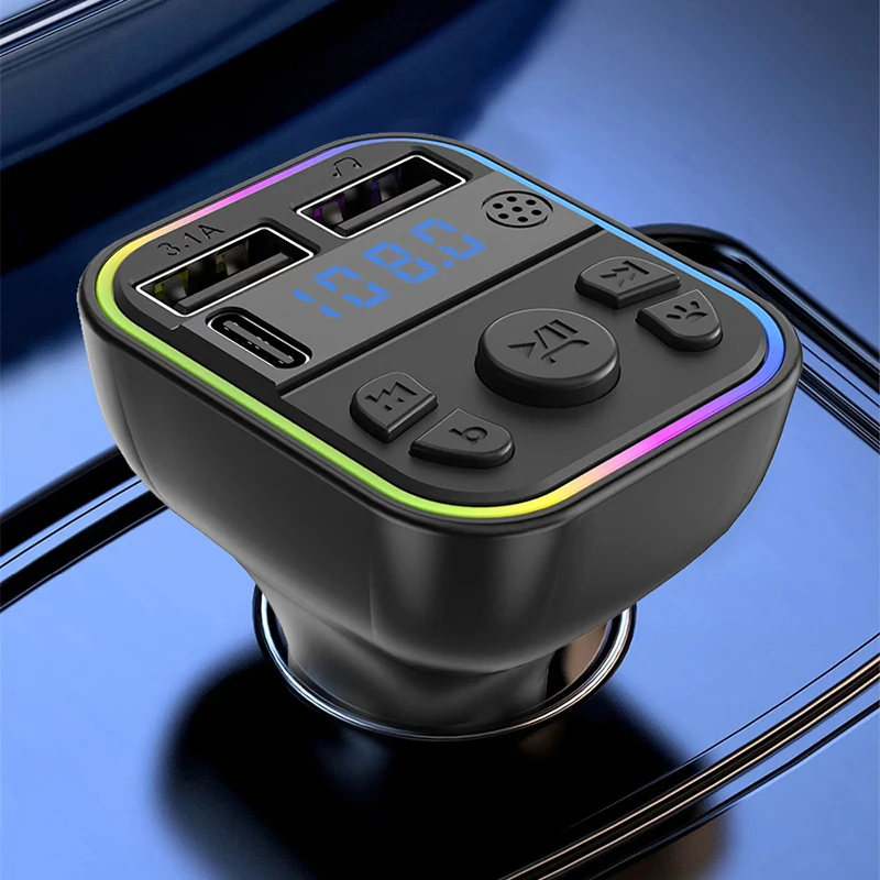 Dual USB Type-C Car Charger FM Transmitter Bluetooth 5.0 MP3 Player RGB Atmosphere Lamp Charging Hands-Free FM TF Card U Disk
Dual USB Type-C Car Charger FM Transmitter Bluetooth 5.0 MP3 Player RGB Atmosphere Lamp Charging Hands-Free FM TF Card U Disk