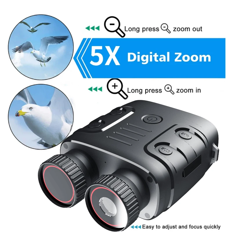 R18 5X Zoom Digital Infrared Night Vision Binocular Telescope for Hunting Camping Professional 1080P 300M Night Vision Device
R18 5X Zoom Digital Infrared Night Vision Binocular Telescope for Hunting Camping Professional 1080P 300M Night Vision Device