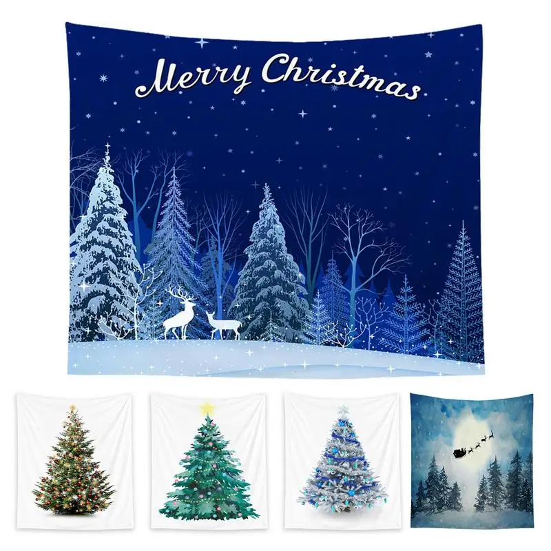 

Christmas Wall Tapestry Snowman New Year Background Wall Hanging Decoration Bed Sheet Throwing Art Household Accessories