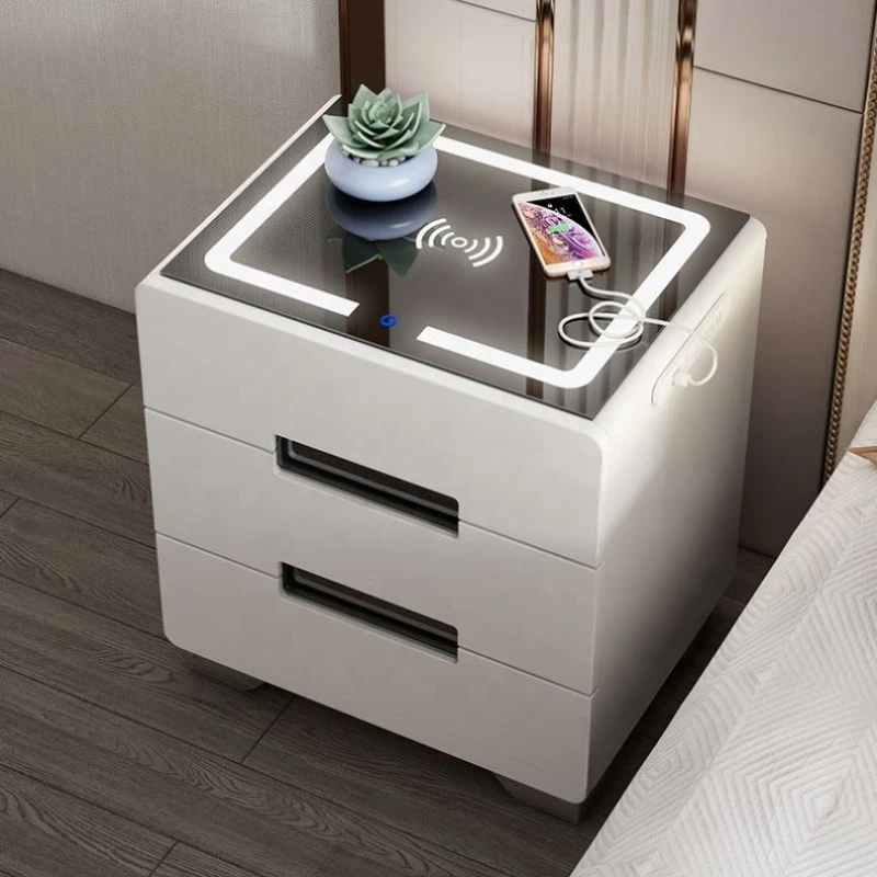 Smart Bedroom Furniture Metal Side Table Modern Fingerprint Lock Led Night Light Bedside Table With Three Drawer
Smart Bedroom Furniture Metal Side Table Modern Fingerprint Lock Led Night Light Bedside Table With Three Drawer