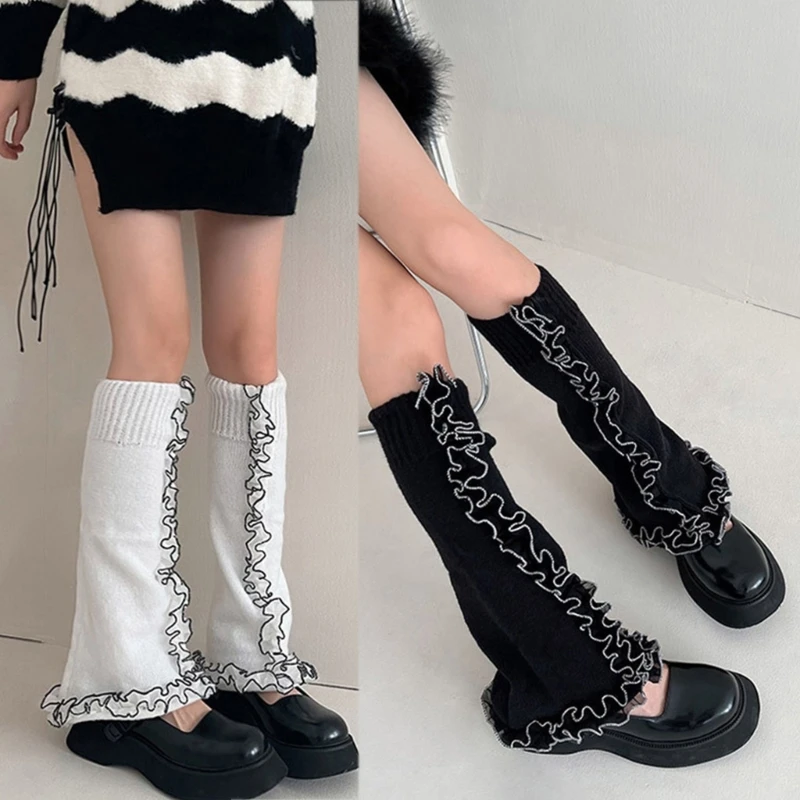 Casual Flared Leg Warmers Women Harajuku Knit Stretchy Knee High Foot Cover Ruffled Patchwork Street Boot Cuff Socks P8DB
Casual Flared Leg Warmers Women Harajuku Knit Stretchy Knee High Foot Cover Ruffled Patchwork Street Boot Cuff Socks P8DB