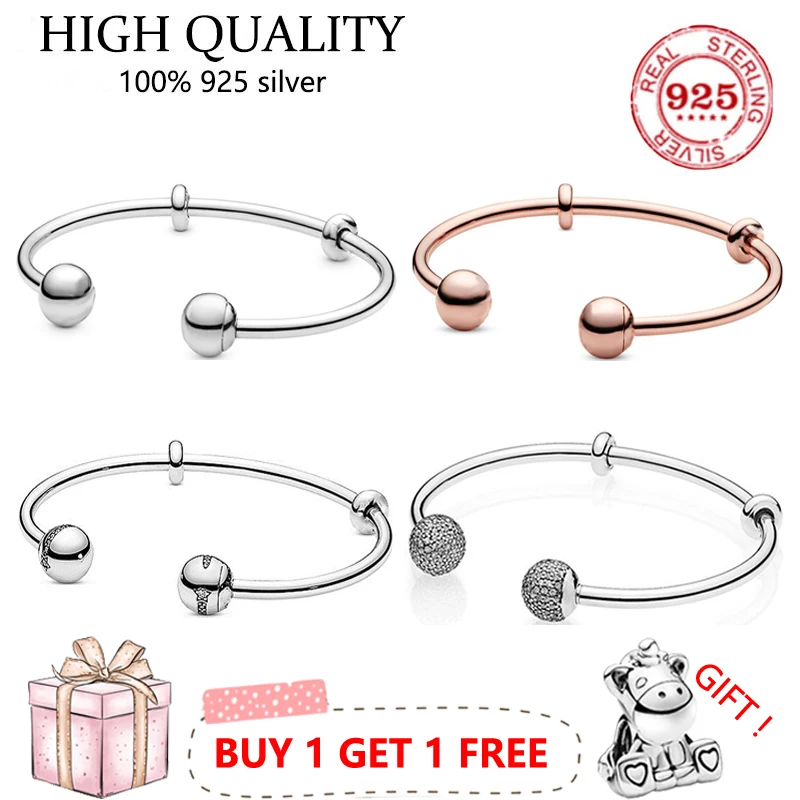 Authentic S925 Sterling Silver Set Ball Opening Cz Bracelet Women's Diy Jewelry Original Charm
Authentic S925 Sterling Silver Set Ball Opening Cz Bracelet Women's Diy Jewelry Original Charm