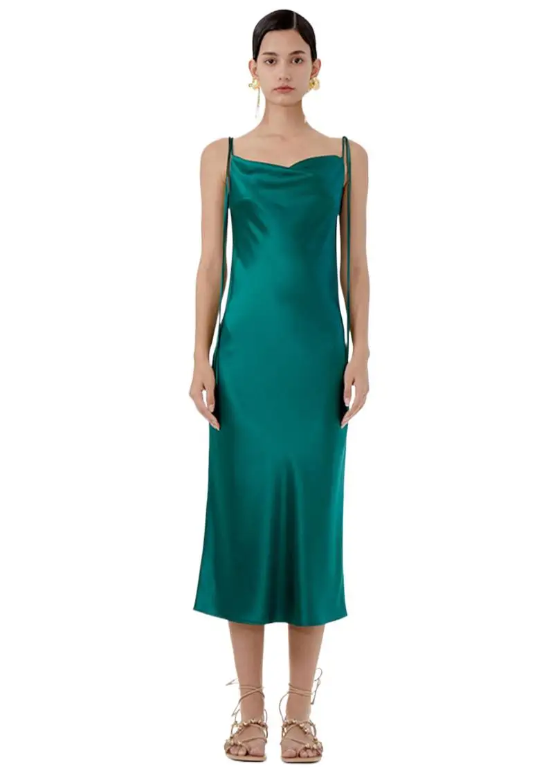 Women A-Line Simple Dresses Summer Satin Elegant Strappy Dress Office Lady Fashion Vintage Basic Bottoming Dress Party Vestidos
Women A-Line Simple Dresses Summer Satin Elegant Strappy Dress Office Lady Fashion Vintage Basic Bottoming Dress Party Vestidos