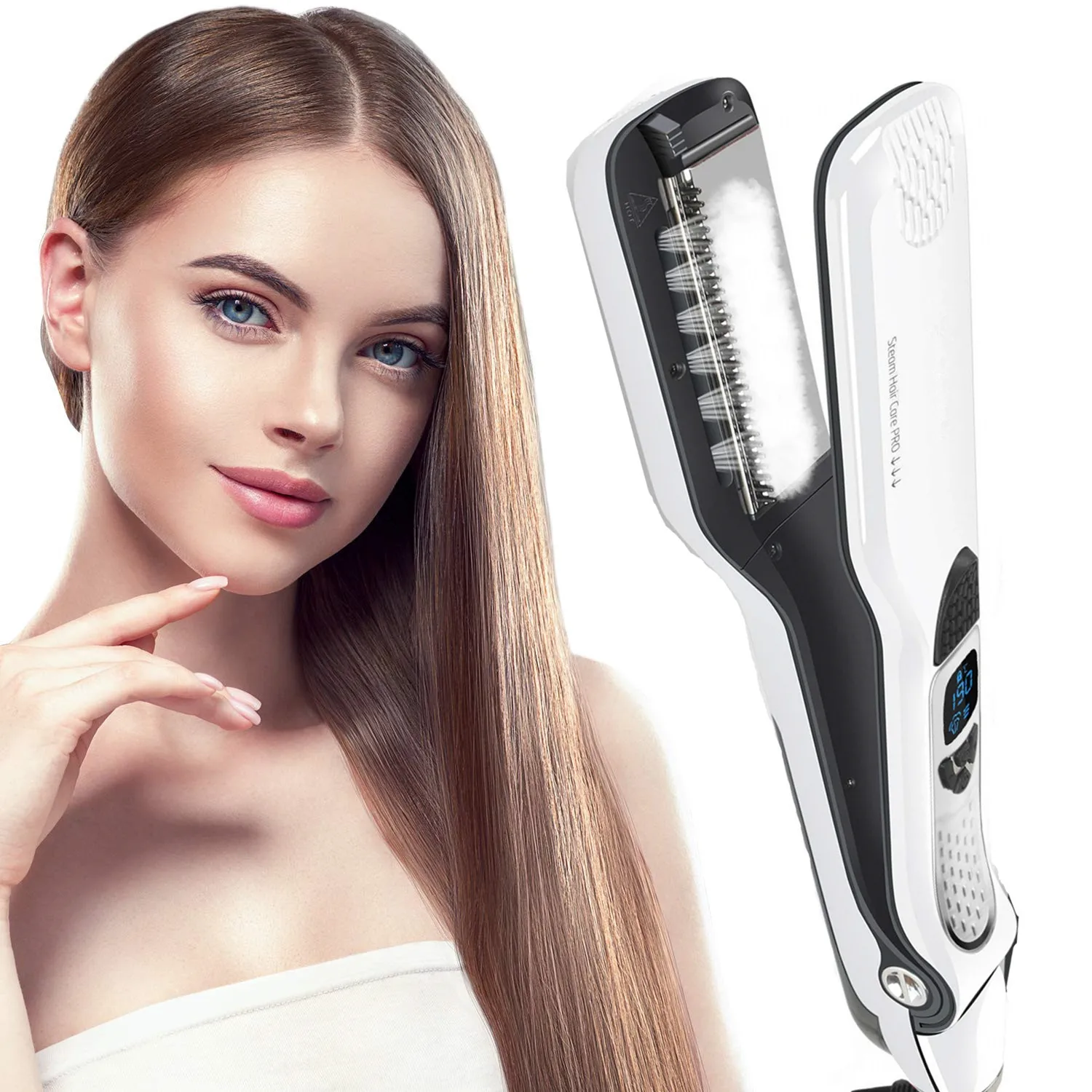 Flat Iron Hair Straightener Tourmaline Ceramic Professional Hair Straightener Curler Salon Steam Hair Iron Hair Care
Flat Iron Hair Straightener Tourmaline Ceramic Professional Hair Straightener Curler Salon Steam Hair Iron Hair Care