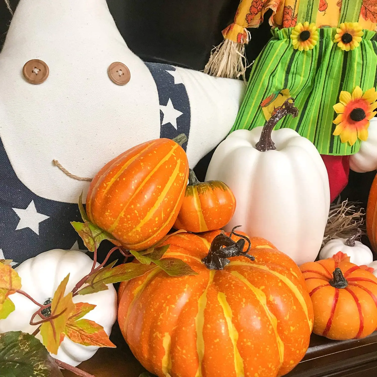 Tanio Sztuczne dynie jesień Halloween dekoracja dla domu rustykalne warzywa sklep