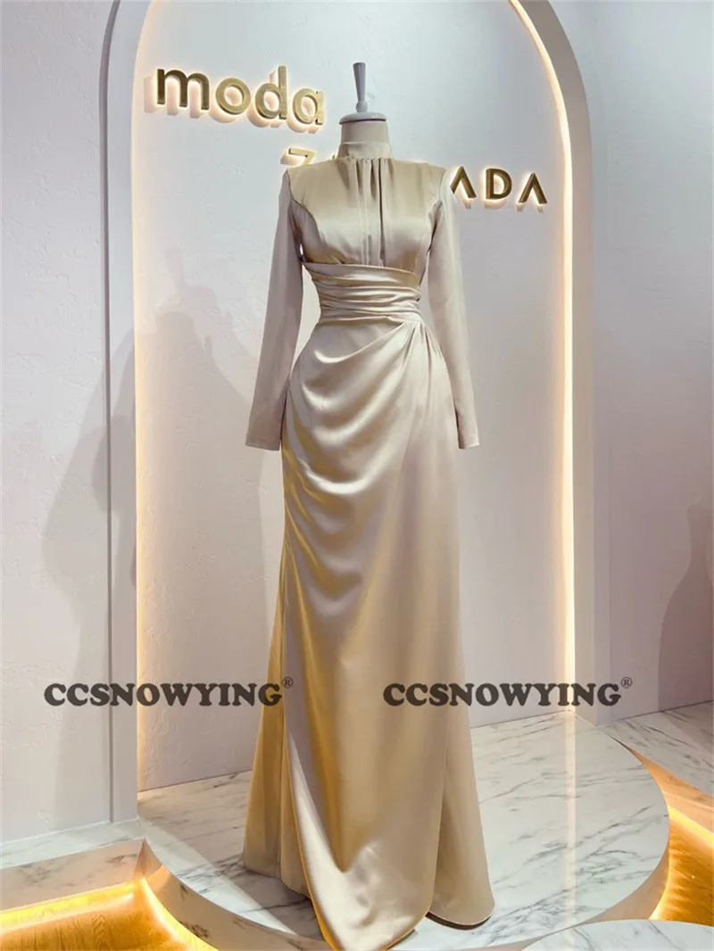 Simple Fashion Satin Long Sleeve Muslim Evening Dresses Islamic Hijab Formal Party Gown Women Arabic Kaftan Robe De Soiree
Simple Fashion Satin Long Sleeve Muslim Evening Dresses Islamic Hijab Formal Party Gown Women Arabic Kaftan Robe De Soiree