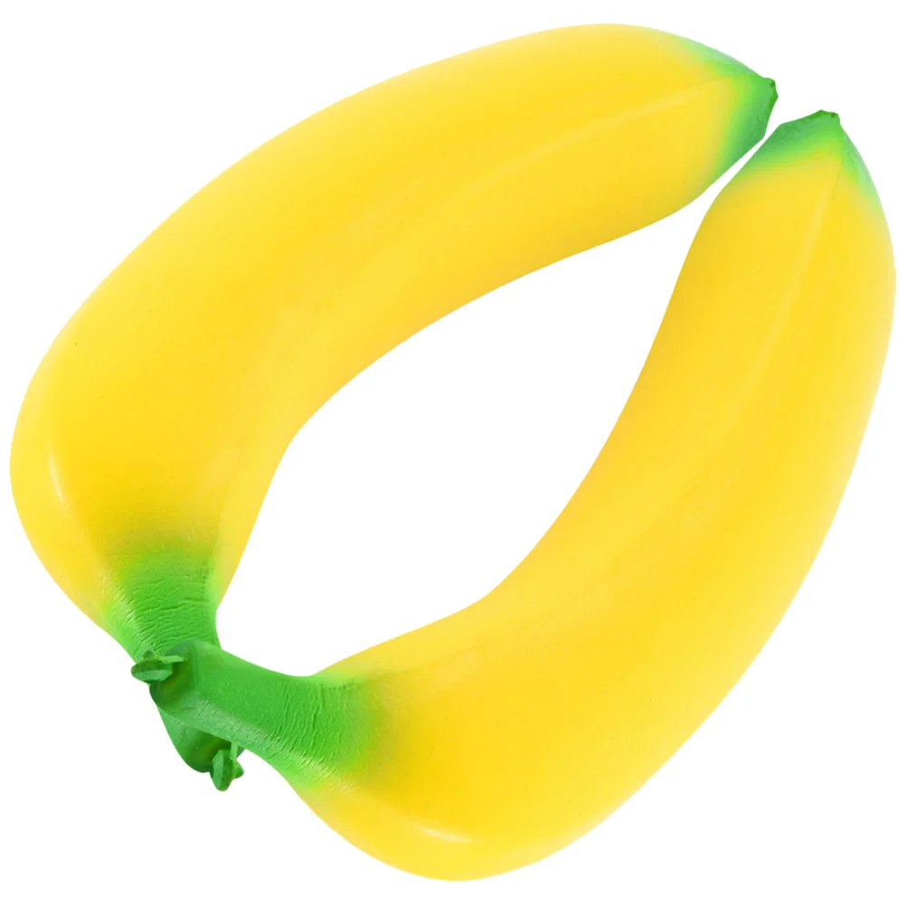 

2 Pcs Banana Toy Pressure Childrens Children’s Toys Lovely Sensory Kids Pu Funny Stretchy Elastic Adorable Child Party