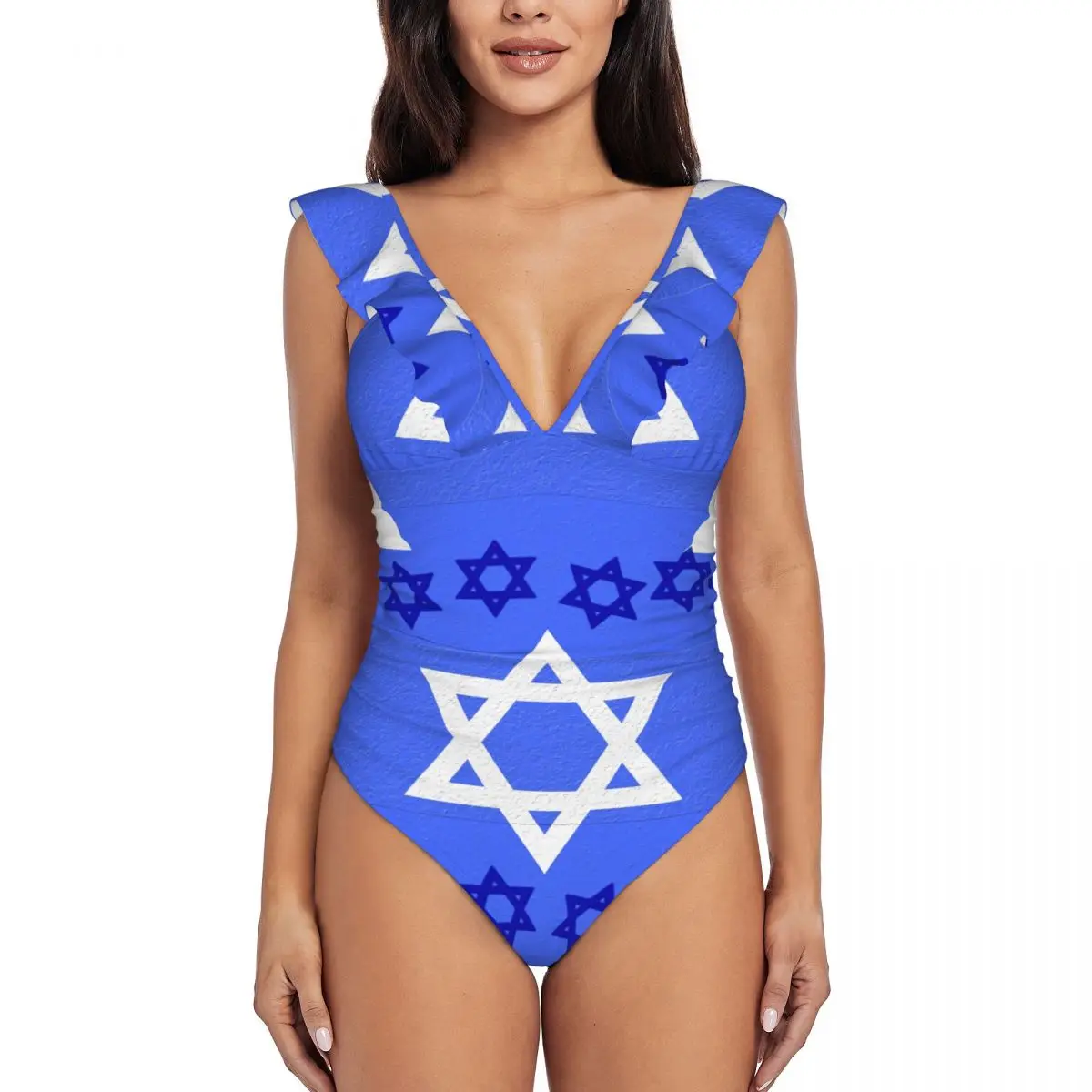 

2024 Women's Bodysuit Thong Israel Flag Swimsuits Girls