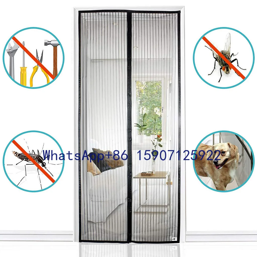 

New No Punching Magnetic Screen Door Curtain Anti Mosquito Insect Fly Bug Automatic Closing Household Ventilation Door Curtain