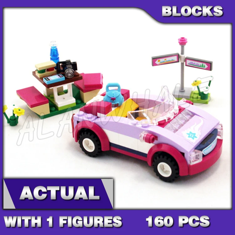 

160pcs Friends Heartlake Emma's Sports Cars 10154 Model Building Blocks Assemble the girl Set for children Compatible with