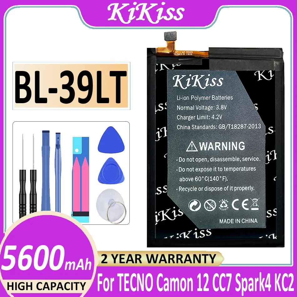 

New Spot 5600mAh BL-39LT Battery For TECno Camon 12 CC7 Spark 4 Spark4 KC2 Mobile Phone Batteria + Free Tools