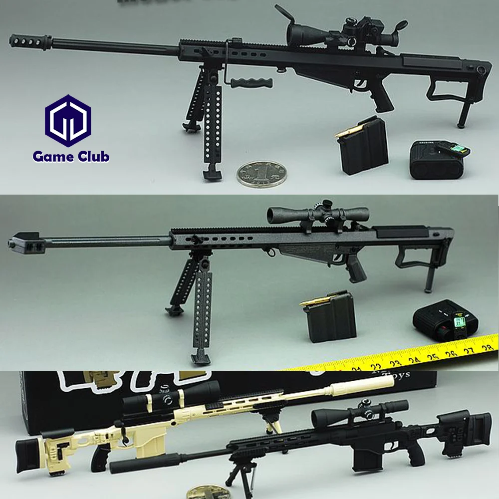 

Minitoys 1/6 Scale Barrett M82A1/M107A Remington MSR Sniper Rifle Alloy Military Weapon Model Toys for 12" Soldier Action Figure