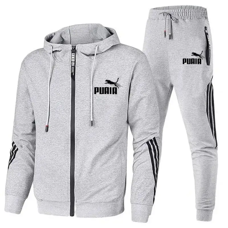 Fashion Tracksuit Men Suit Autumn New Zipper Cardigan Jacket+Sweatpants Stripe Running Fitness Basketball Jogging 2 Piece Set
Fashion Tracksuit Men Suit Autumn New Zipper Cardigan Jacket+Sweatpants Stripe Running Fitness Basketball Jogging 2 Piece Set