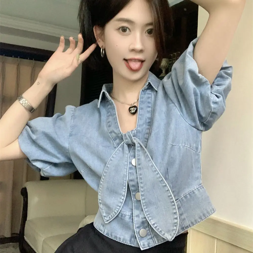 2023 New Denim Jackets For Women Korean Fashion Design Lace-up Short Style Free Shipping
2023 New Denim Jackets For Women Korean Fashion Design Lace-up Short Style Free Shipping