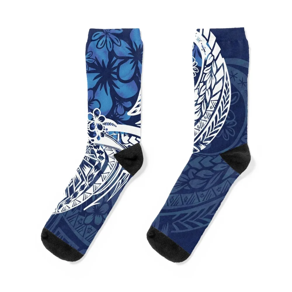 

Blue Hawaiian - Samoan - Polynesian Tribal Tiare Dress Print Socks heated sport Socks Man Women's