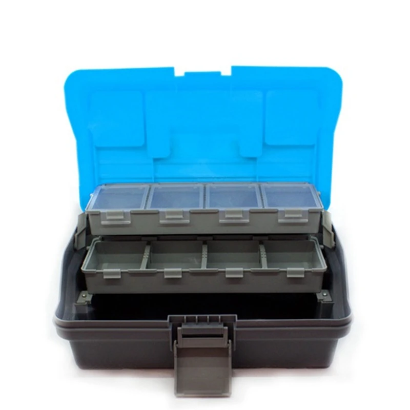 

Waterproof 3-Tier Fishing Tackle Box Storage Box Portable Fishing Tackle Strong Corrosion Resistant Storage Box Reusable Durable