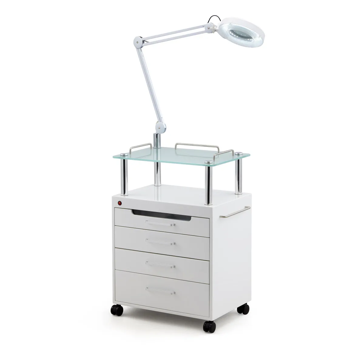 

Wholesale Salon Shop Equipment Carts Manicure Chair Beauty Salon Trolley Cart With Folding Lamp