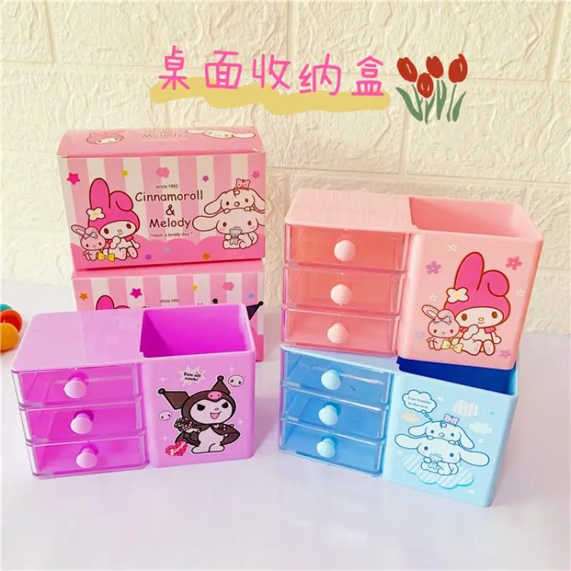 Kawaii Cartoon Cute Sanrio Kuromi My Melody Cinnamoroll Student Pen Holder Storage Box Girls Makeup Jewelry Box Toys for Girls
Kawaii Cartoon Cute Sanrio Kuromi My Melody Cinnamoroll Student Pen Holder Storage Box Girls Makeup Jewelry Box Toys for Girls