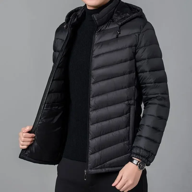 

Down Jackets for Men Hooded Parkas Casual Padding Lightweight Puffer Man Padded Coat Winter Free Shipping Offers Y2k Fashion Hot