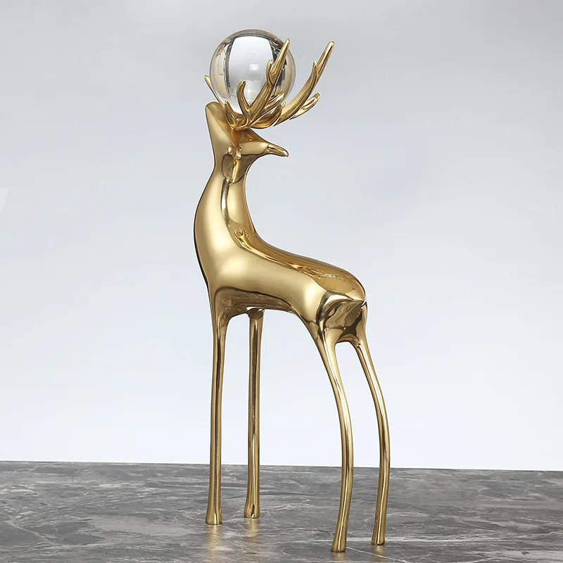Decor Metal Brass Deer Luxury Copper Crystal Deer Antler Model For Home Living Room Table Decoration Nordic Tabletop Ornaments
Decor Metal Brass Deer Luxury Copper Crystal Deer Antler Model For Home Living Room Table Decoration Nordic Tabletop Ornaments
