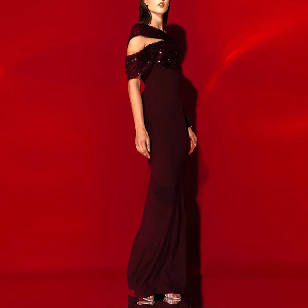 ROSELLA Claret Off Shoulder Formal Occasion Gown Sequins Gala Dresses Floor Length Mermaid Back Split 2023Haute Couture Dress
ROSELLA Claret Off Shoulder Formal Occasion Gown Sequins Gala Dresses Floor Length Mermaid Back Split 2023Haute Couture Dress