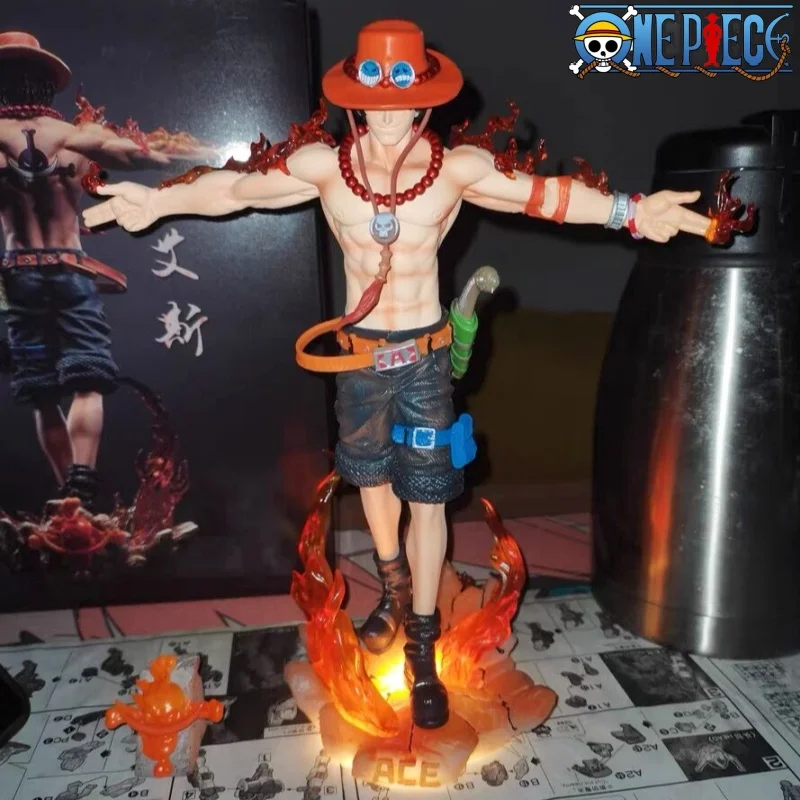 

Portgas D Ace Figures One Piece Anime Figure Ace Gk Action Figures Figurine 28cm Pvc With Light Statue Model Toys Doll Kids Gift