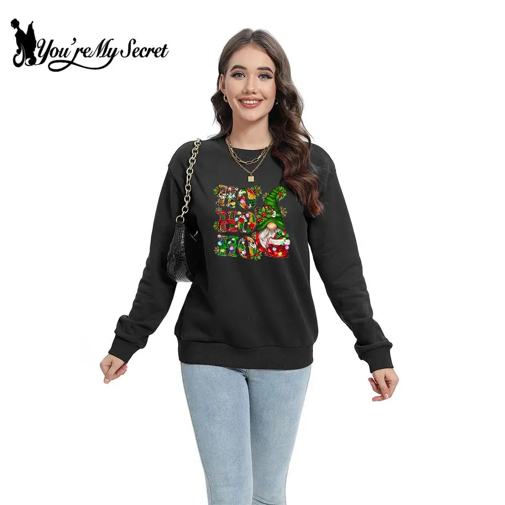 

[You're My Secret] Christmas Holiday Party Hoodies Women Fashion Santa Claus Printing Hooded Autumn Loose Warm Hoody Clothes