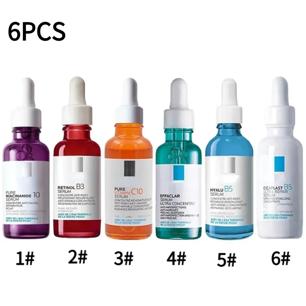 

6PCS France Rosh Posay Essence /Retinol B3/ Vitamin C10/ Niacinamide 10/Hyalu B5/Effaclar/Serum Aging Skin Care Facial Serum Set
