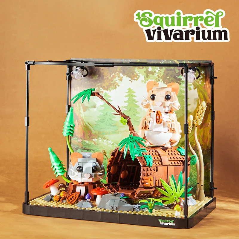 1158Pcs Squirrel Vivarium Model Blocks MOC Animal Landscape Box Buliding Bricks Creative Ideas Ornaments DIY Toy Kit Gift Kids 1158Pcs Squirrel Vivarium Model Blocks MOC Animal Landscape Box Buliding Bricks Creative Ideas Ornaments DIY Toy Kit Gift Kids