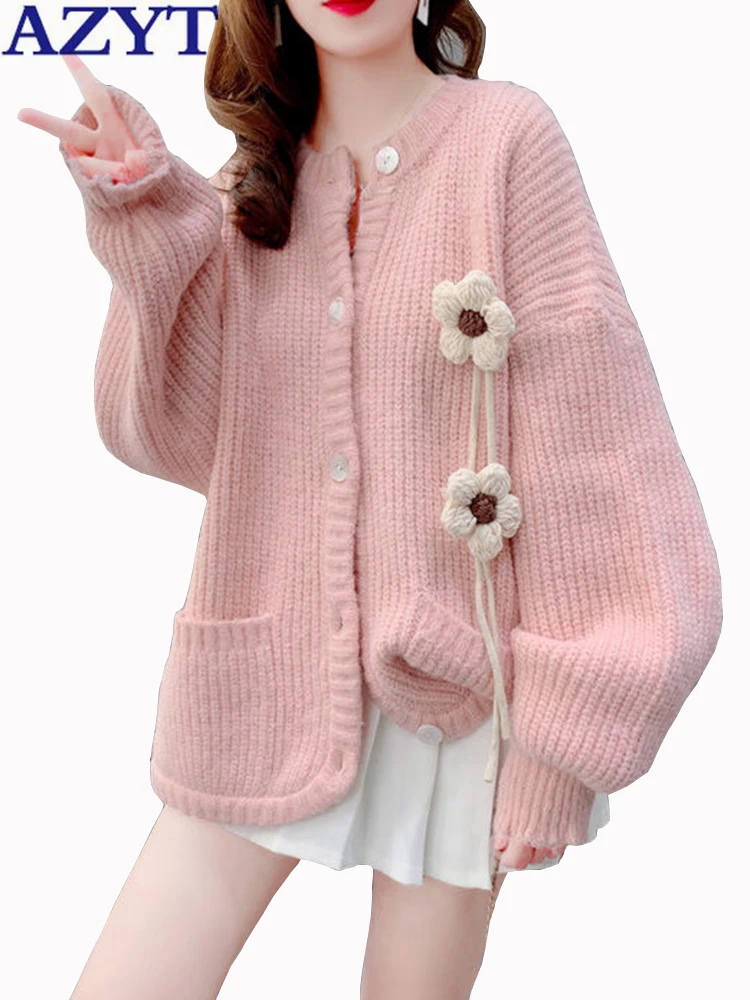 AZYT Floral Sweater Coat Women Autumn Winter O Neck Knit Cardigan Jackets Female Solid Color Casual Knitwear Women Sweater 2022
AZYT Floral Sweater Coat Women Autumn Winter O Neck Knit Cardigan Jackets Female Solid Color Casual Knitwear Women Sweater 2022