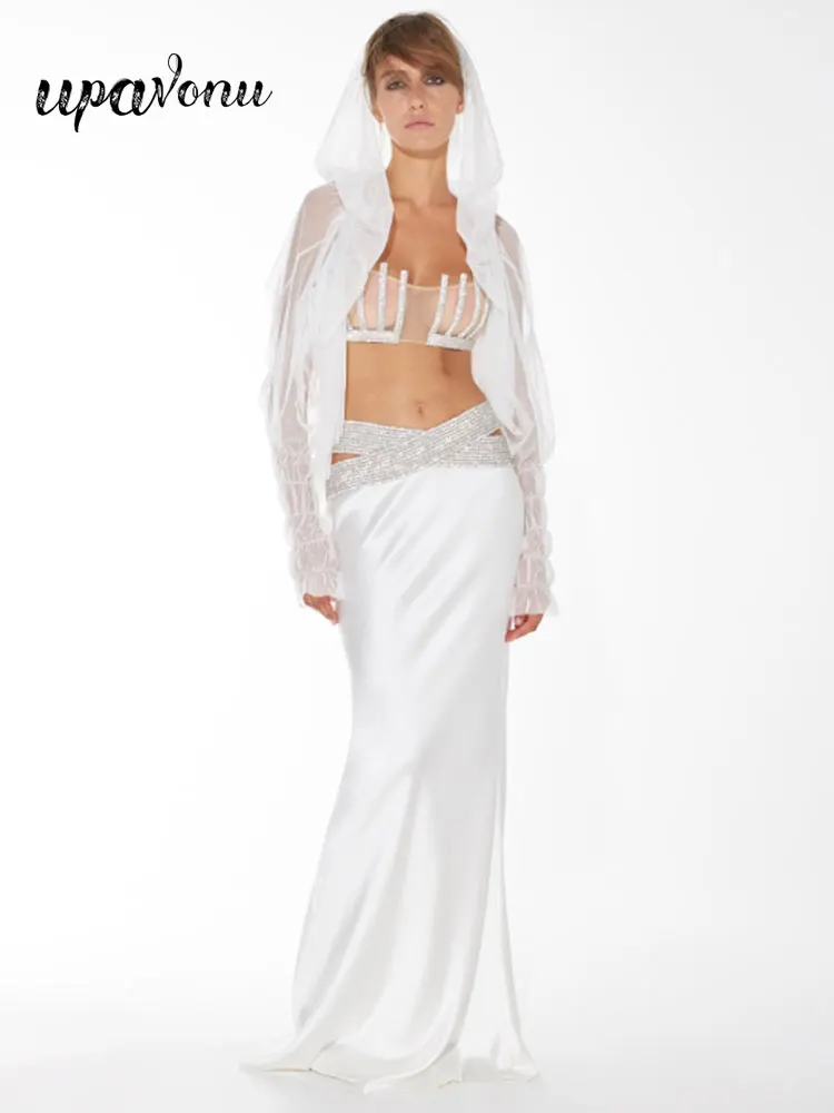 Sexy Women's Dress Bandage Long Dress Set Sling Sleeveless Rhinestone Design Ultra Short Tank Top+High Waist Skirt Two Piece Set
Sexy Women's Dress Bandage Long Dress Set Sling Sleeveless Rhinestone Design Ultra Short Tank Top+High Waist Skirt Two Piece Set