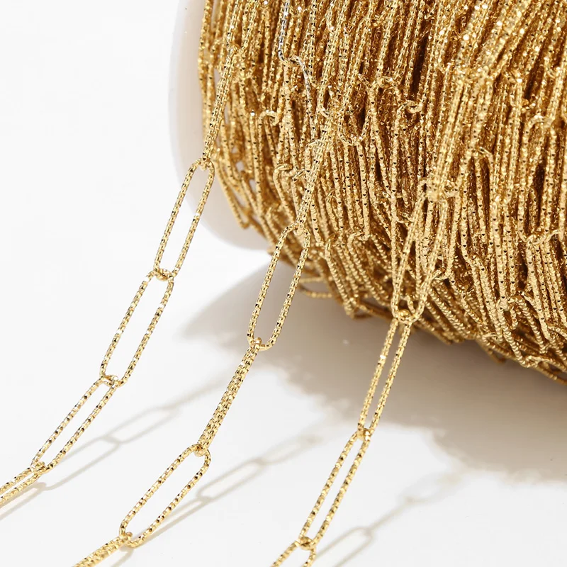 1M NO FADE Stainless Steel Gold Textrued Long Oval Link Chain for DIY Necklace Bracelet Jewelry Making Supplies
1M NO FADE Stainless Steel Gold Textrued Long Oval Link Chain for DIY Necklace Bracelet Jewelry Making Supplies