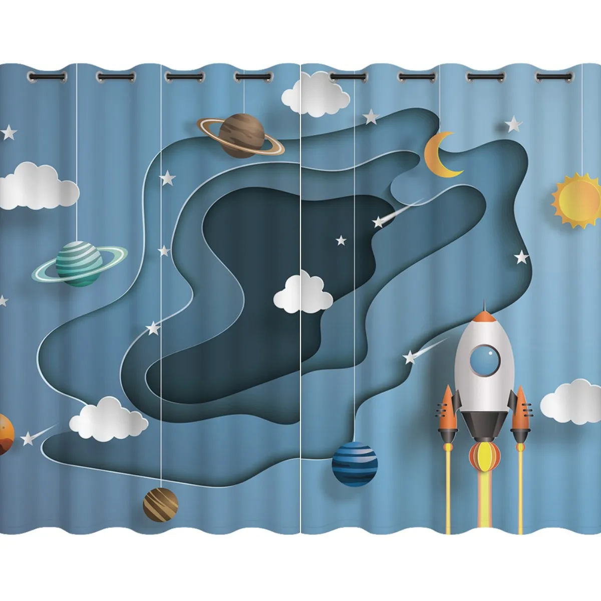 2pcs Children's Cute Astronauts Cartoon Boys Kids Bedroom Living Room Balcony Floor-to-ceiling Thin Window Curtains Grommet Top
2pcs Children's Cute Astronauts Cartoon Boys Kids Bedroom Living Room Balcony Floor-to-ceiling Thin Window Curtains Grommet Top
