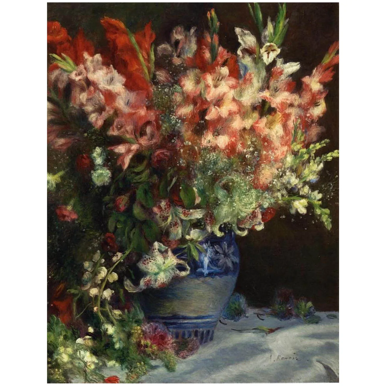 Hand painted high quality reproduction of Gladiolas in a Vase by Renoir flower oil painting modern home wall decor picture
Hand painted high quality reproduction of Gladiolas in a Vase by Renoir flower oil painting modern home wall decor picture
