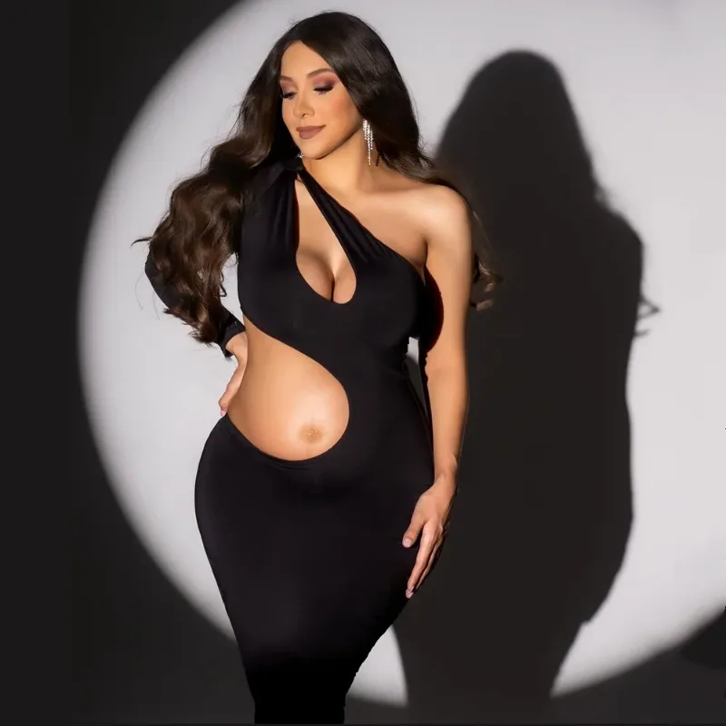 Sexy Black Pregnant Woman Photography Dress Slope Shoulder Stretchy Skinny Maternity Long Dress Photo Shoot Gown
Sexy Black Pregnant Woman Photography Dress Slope Shoulder Stretchy Skinny Maternity Long Dress Photo Shoot Gown