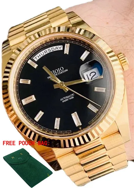 Luxury Mens Automatic Mechanical Watch Daydate Silver White Gold Diamond Black Stainless Steel Sapphire
Luxury Mens Automatic Mechanical Watch Daydate Silver White Gold Diamond Black Stainless Steel Sapphire