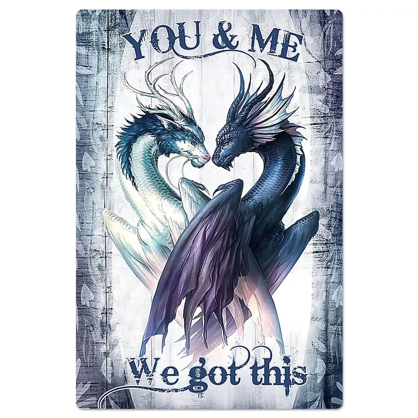 

Vintage Metal Sign Wall Decor You and Me We Got This Pterodactyl Couple Poster Home Bar Bedroom Club Wall Decor Art Retro Wall H