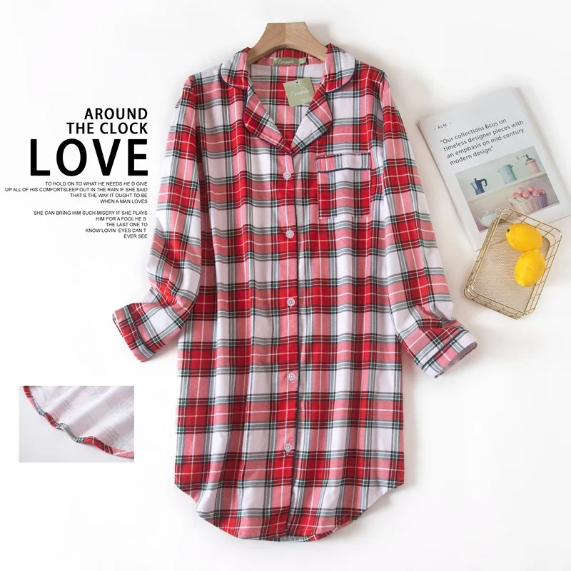 Autumn Cotton Flannel Pajamas Lapel Cardigan Cute Cartoon Pjs Set L-2X Button Down Long Sleeve Sleepwear Plaid Pants Home Wear 
Autumn Cotton Flannel Pajamas Lapel Cardigan Cute Cartoon Pjs Set L-2X Button Down Long Sleeve Sleepwear Plaid Pants Home Wear