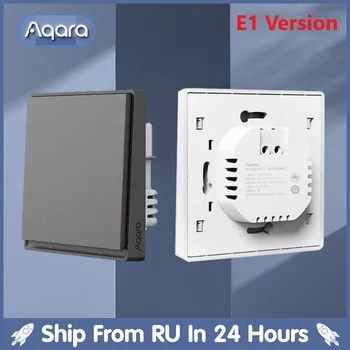 Aqara-스마트 벽 스위치 E1, 지그비 3.0, 스마트 홈 무선 키 라이트 스위치, 파이어 와이어, 중립 없음, Mi Home homekit 앱