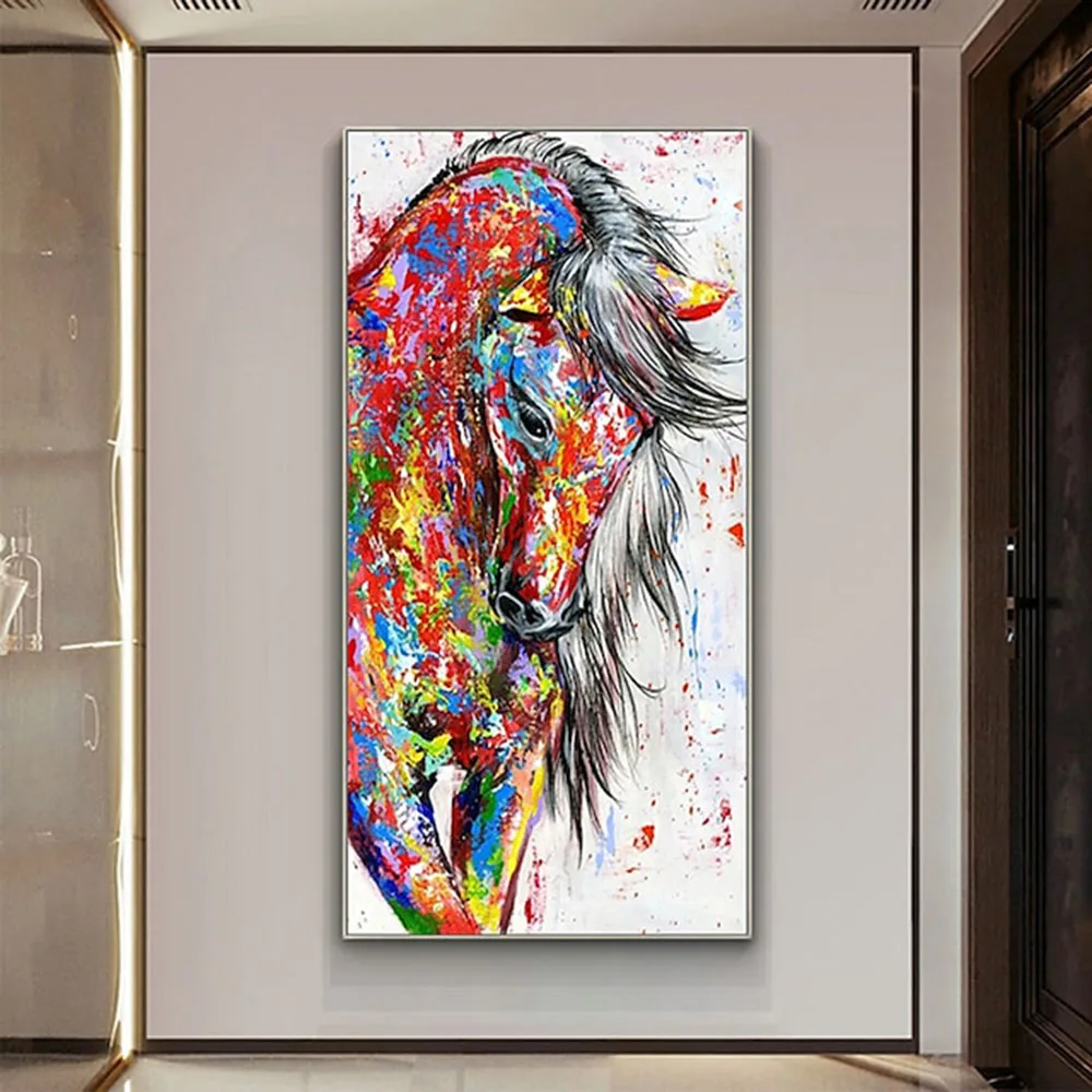Handmade Oil Painting Canvas Wall Art Decoration Modern Cute Animal Coloured Horse for Home luxurious decorative painting 
Handmade Oil Painting Canvas Wall Art Decoration Modern Cute Animal Coloured Horse for Home luxurious decorative painting