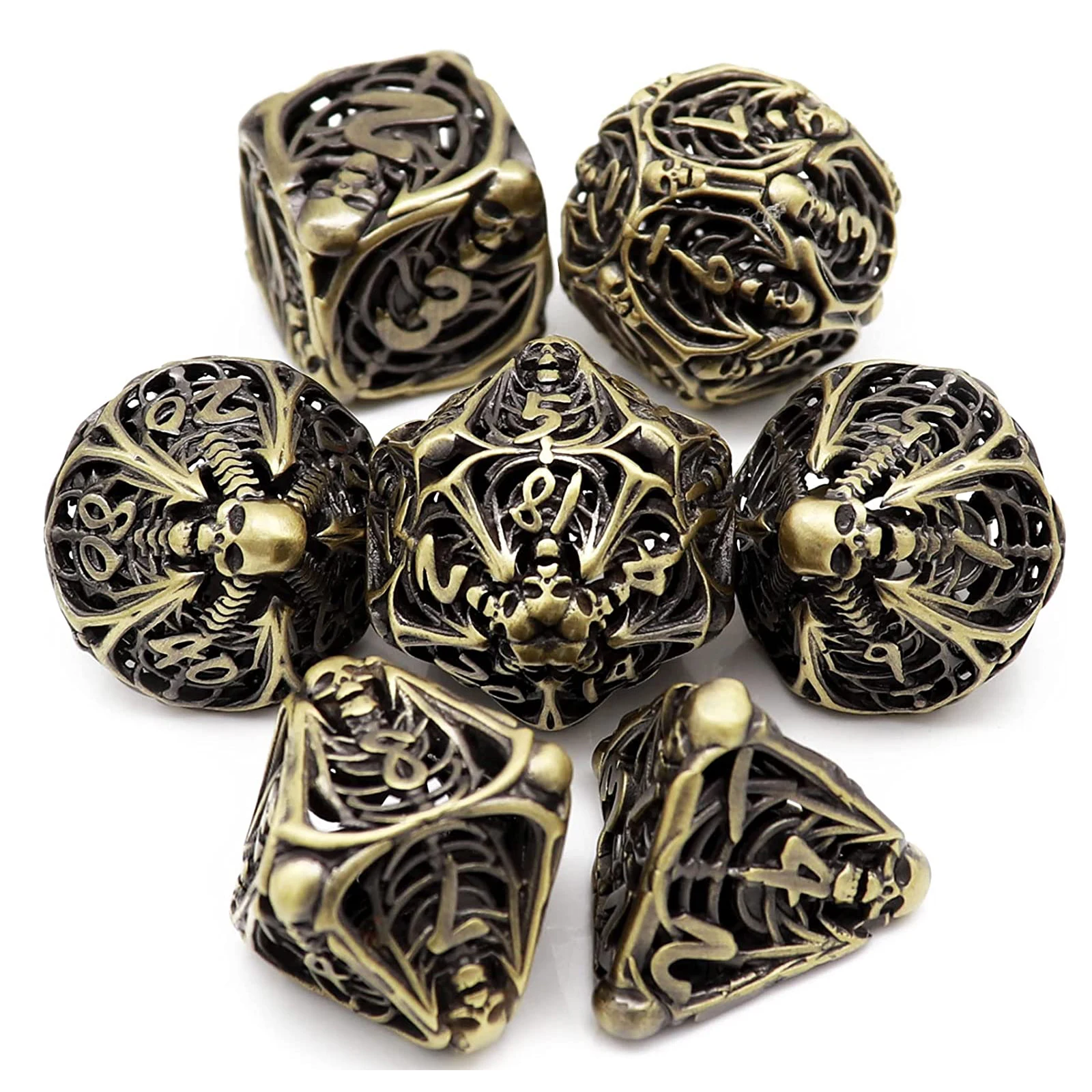 DND Dice Set Polyhedral Role Play Skull Dice Hollow D&D Game Dice Set for Games D&D ZHOORQI 7-Piece Skull Metal Dice Gift
DND Dice Set Polyhedral Role Play Skull Dice Hollow D&D Game Dice Set for Games D&D ZHOORQI 7-Piece Skull Metal Dice Gift