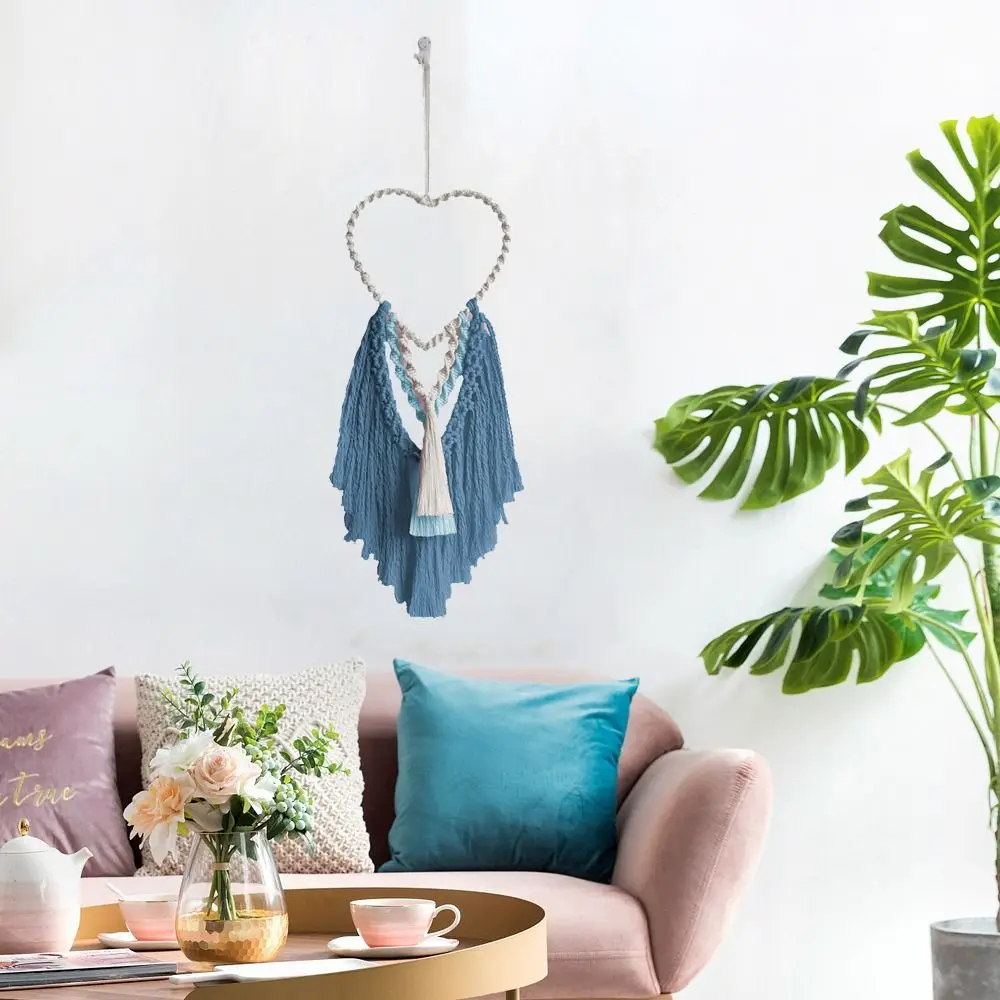 Heart-Shaped Macrame Tapestry - Hand-Woven Wall Art with Tassels 11 Scd36e34a75dd4097906559ae158bca03r