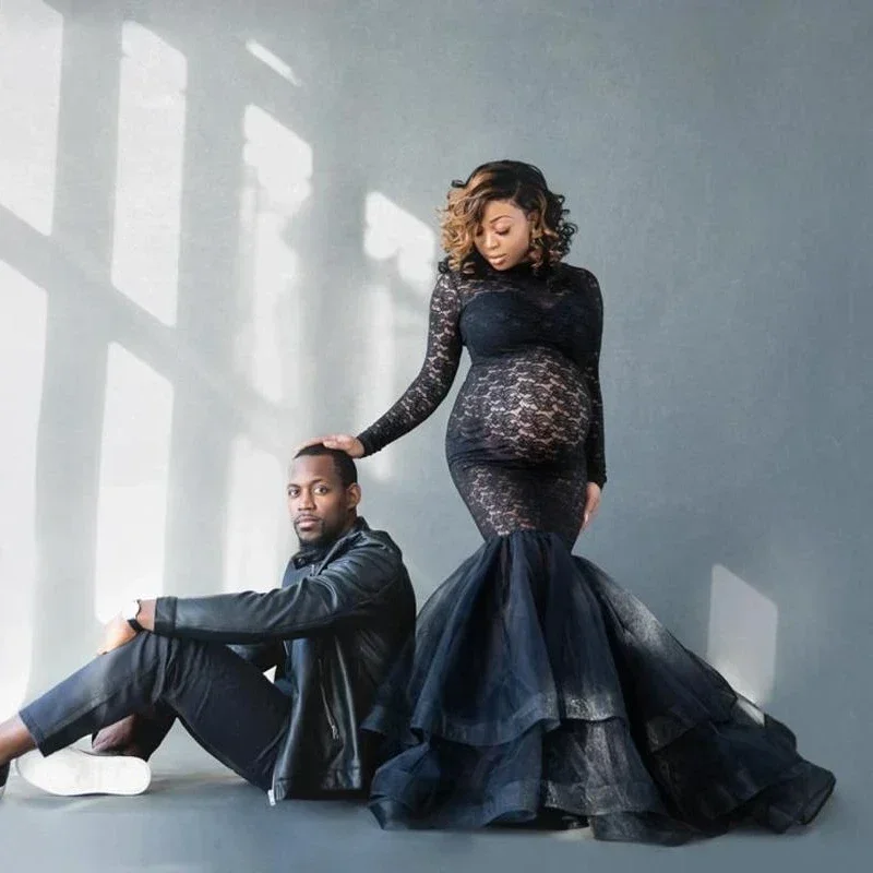 Lace Maternity Gown Dresses for Photo Shoot Pregnant Women Long Sleeve Black Turtleneck Photography Dresses Pregnancy Dress
Lace Maternity Gown Dresses for Photo Shoot Pregnant Women Long Sleeve Black Turtleneck Photography Dresses Pregnancy Dress