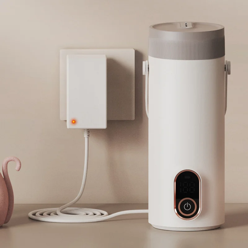 Bouilloire électrique aste sans fil portable, tasse bouillante thermique pour voyage, eau de voiture, thermos de contrôle de la température, 400ml 5